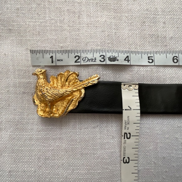 Mimi di Niscemi Pheasant Buckle Black Leather Vintage 1973  Belt - Picture 6 of 14